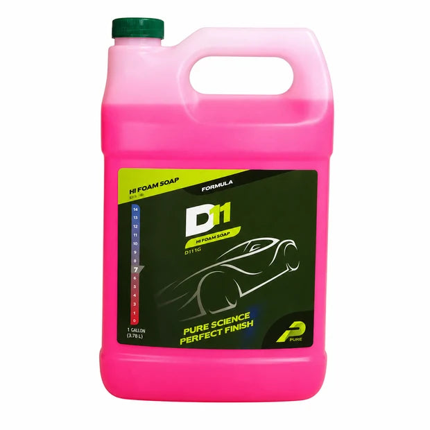 PURIS D11 Hi-Foam Soap – Shampoo Automotriz Concentrado de Alta Espuma 128 oz