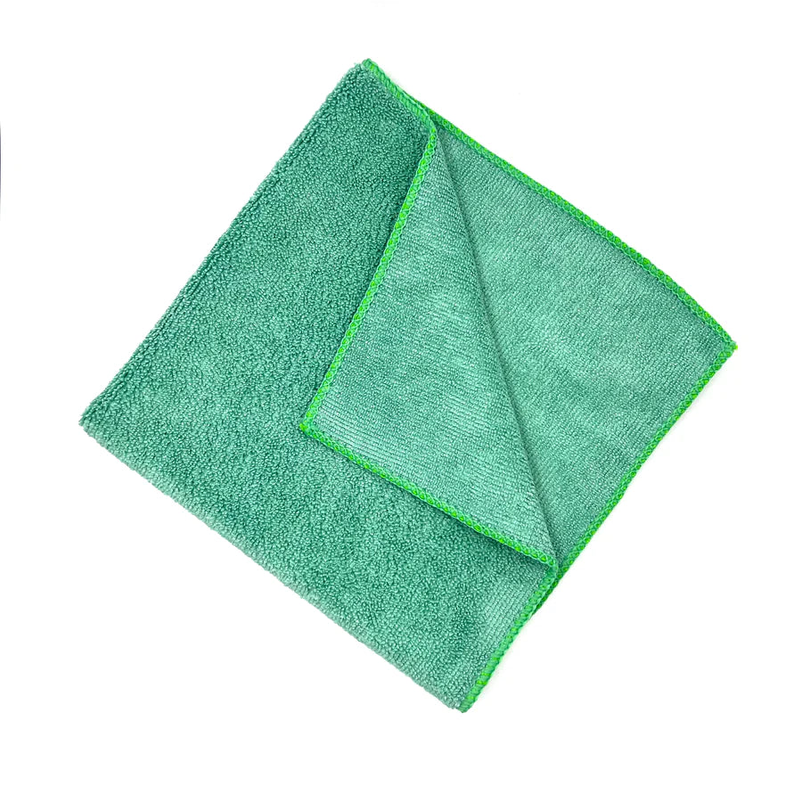 Green Professional Grade Microfiber Towel, 16" X 16"