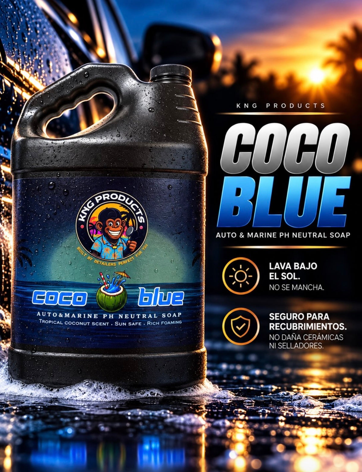 COCO BLUE Auto & Marine PH Neutral Soap Galón