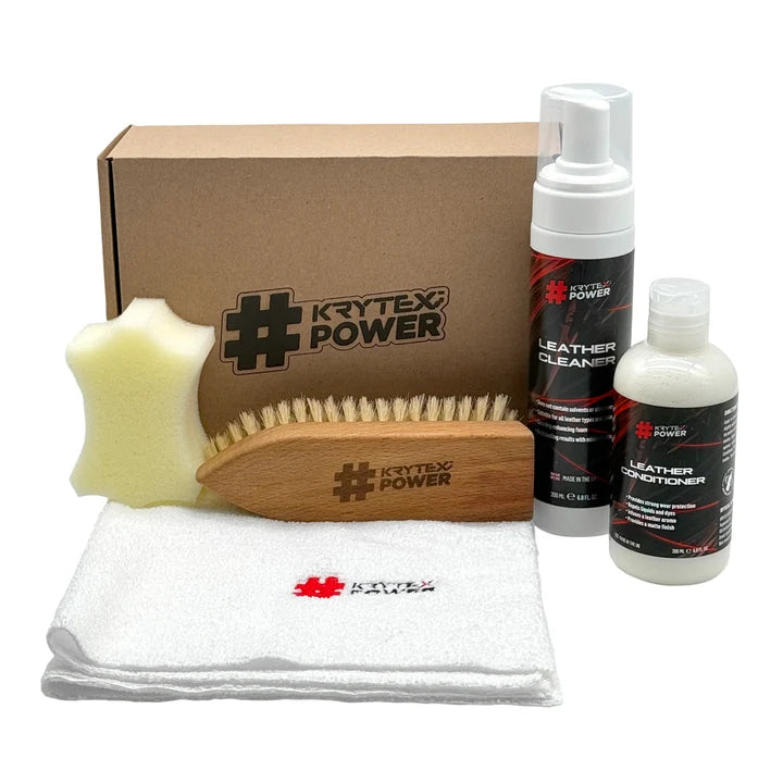 KrytexPower Leather Care Kit™ Complete Leather Cleaning, Conditioning & Protection System